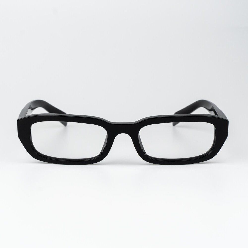 Prada Women Eyeglasses Black Rectangle PRB06S 16K08N NEW AUTHENTIC